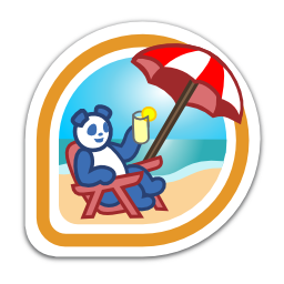 Vacation badge, given to contributors who mark when they&rsquo;re away in a calendar