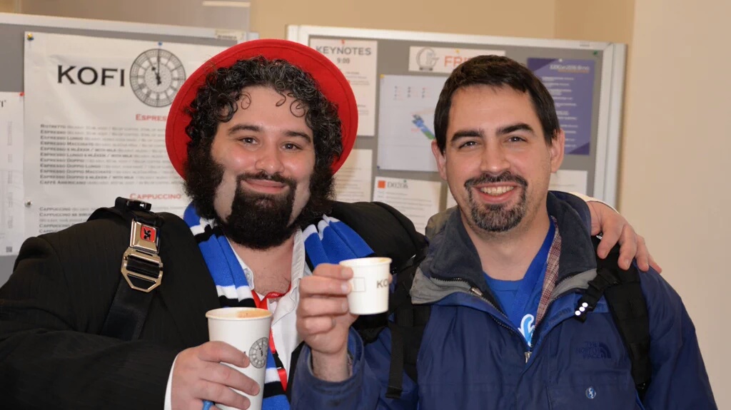 Remy DeCausemaker (decause) and Matthew Miller (mattdm), Fedora partners in crime