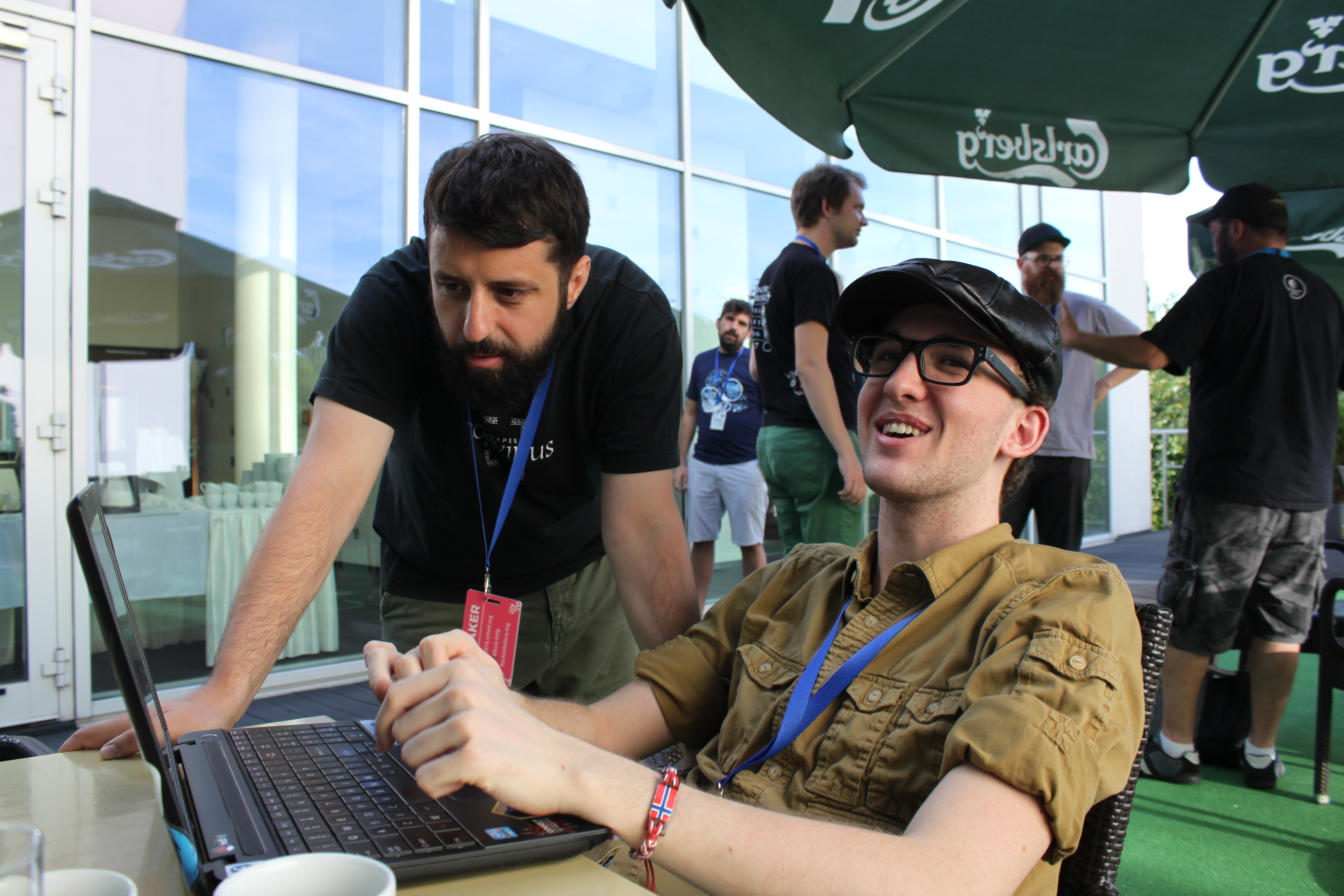 Smiling, laughing at Flock 2016