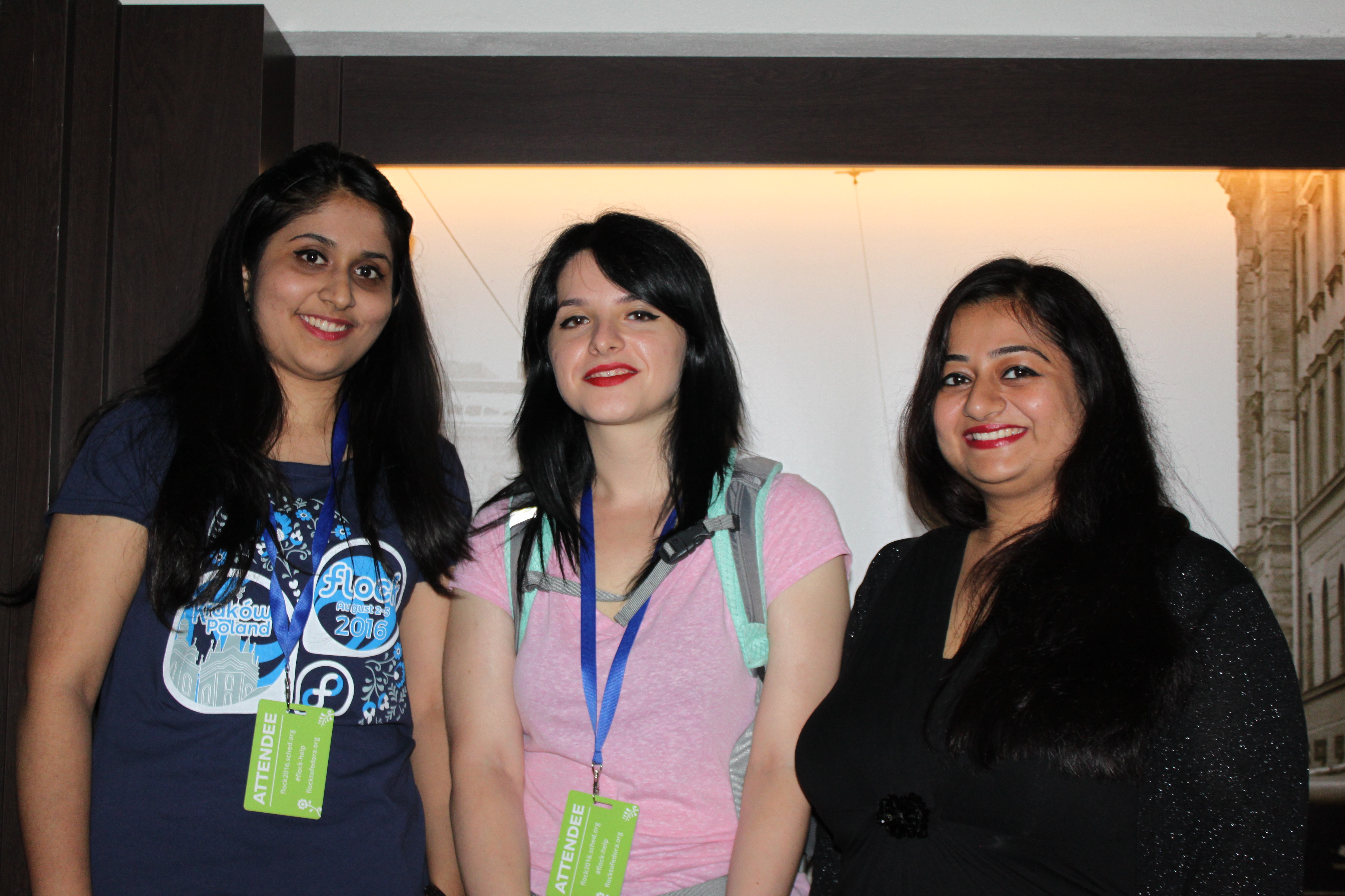Bee, Jona, Amita at Kraków brewery at Fedora Flock 2016