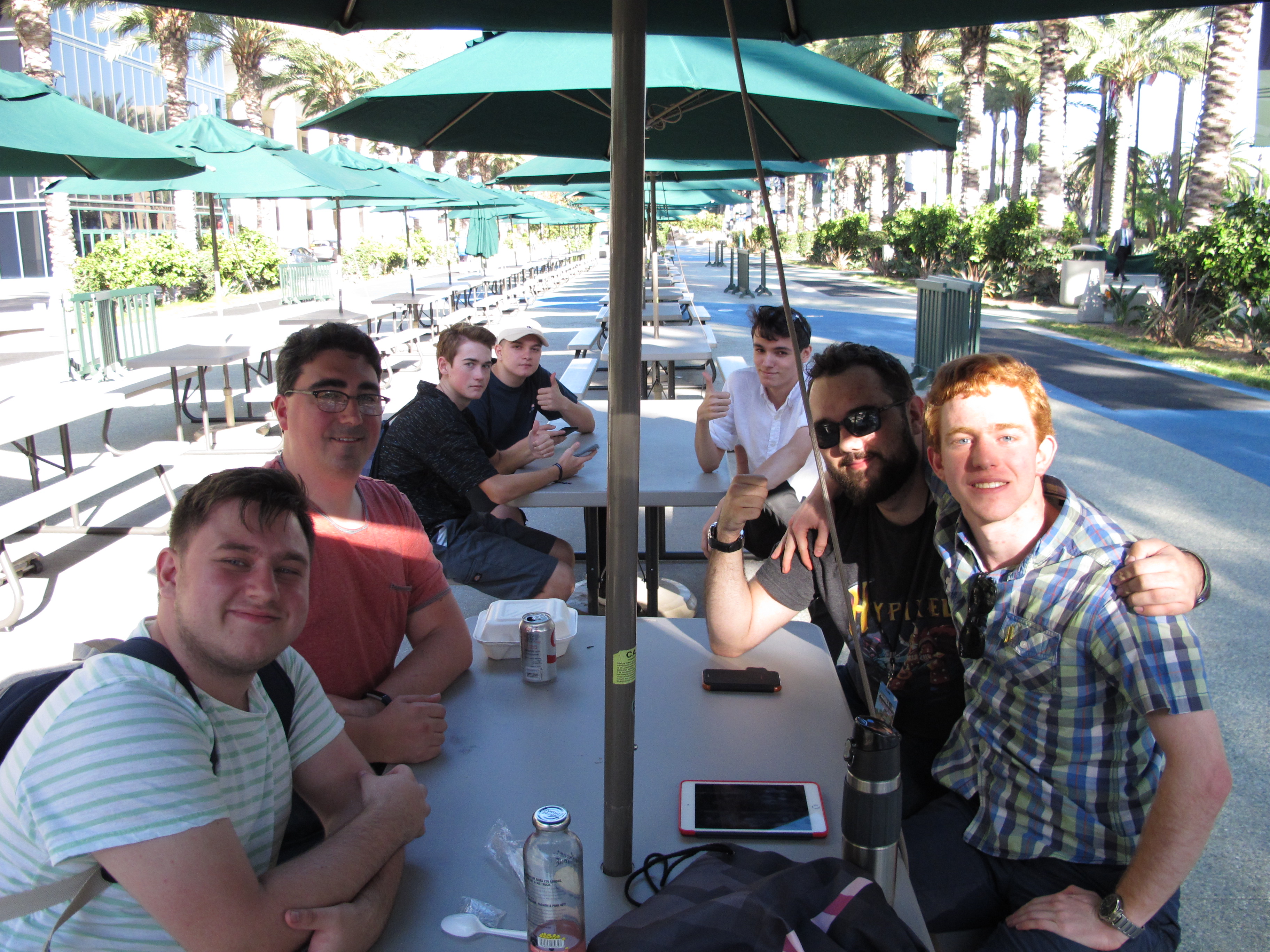 SpigotMC team grabs lunch on Friday and meets others in the community at MINECON 2016 in Anaheim, California