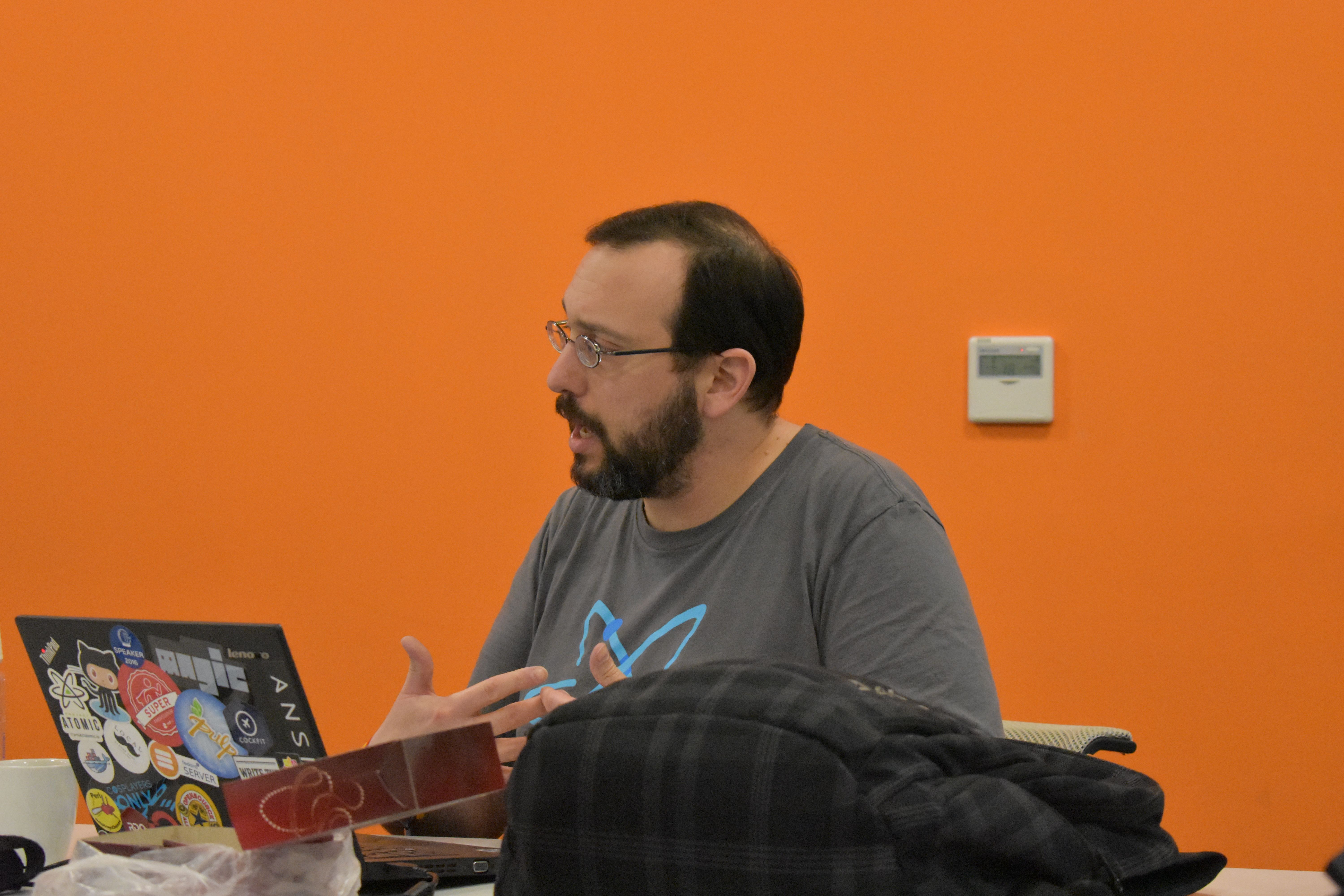 Brian Exelbierd providing input on the demographic survey at the Fedora Diversity FAD 2017