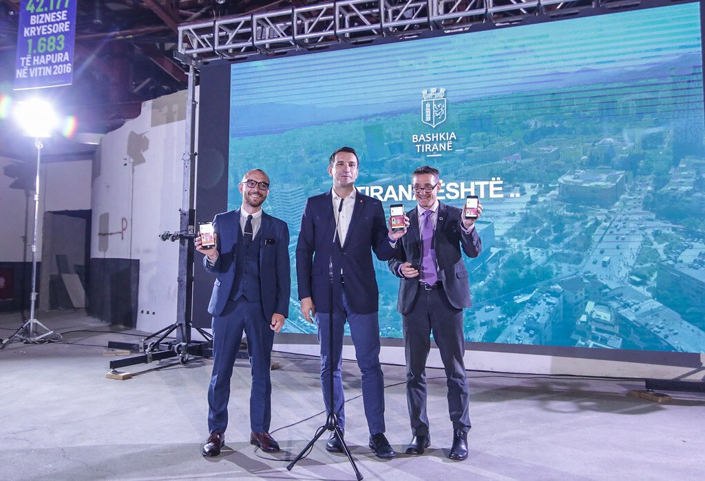 The municipality of Tirana celebrates the launch of their open data portal, opendata.tirana.al