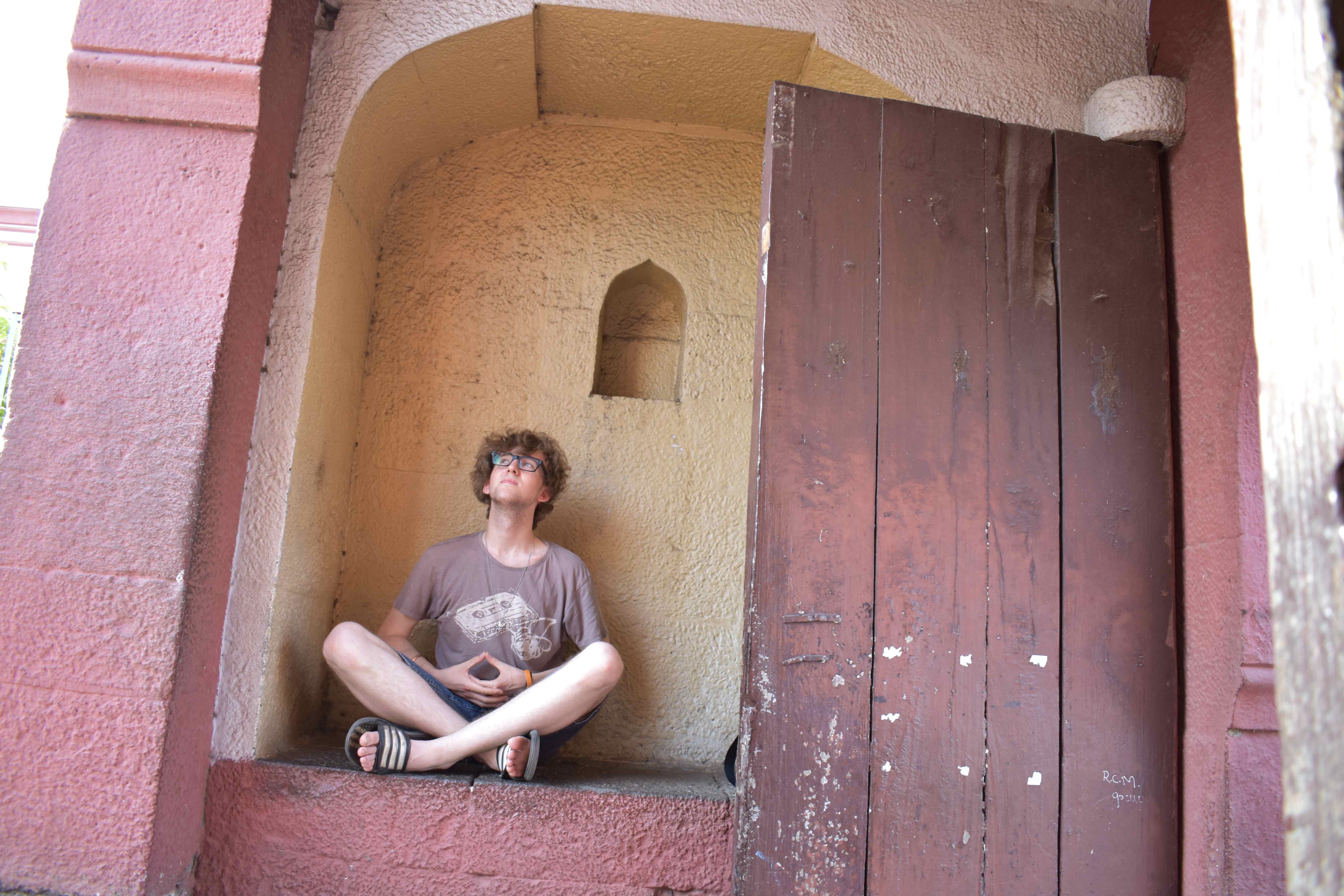 Definitely not proper zazen posture. But a cool shot anyways.